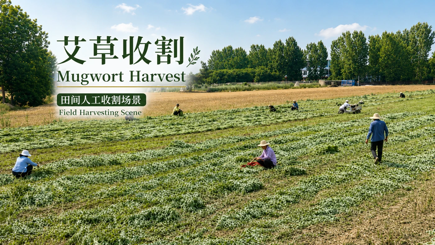 艾草收割展示
